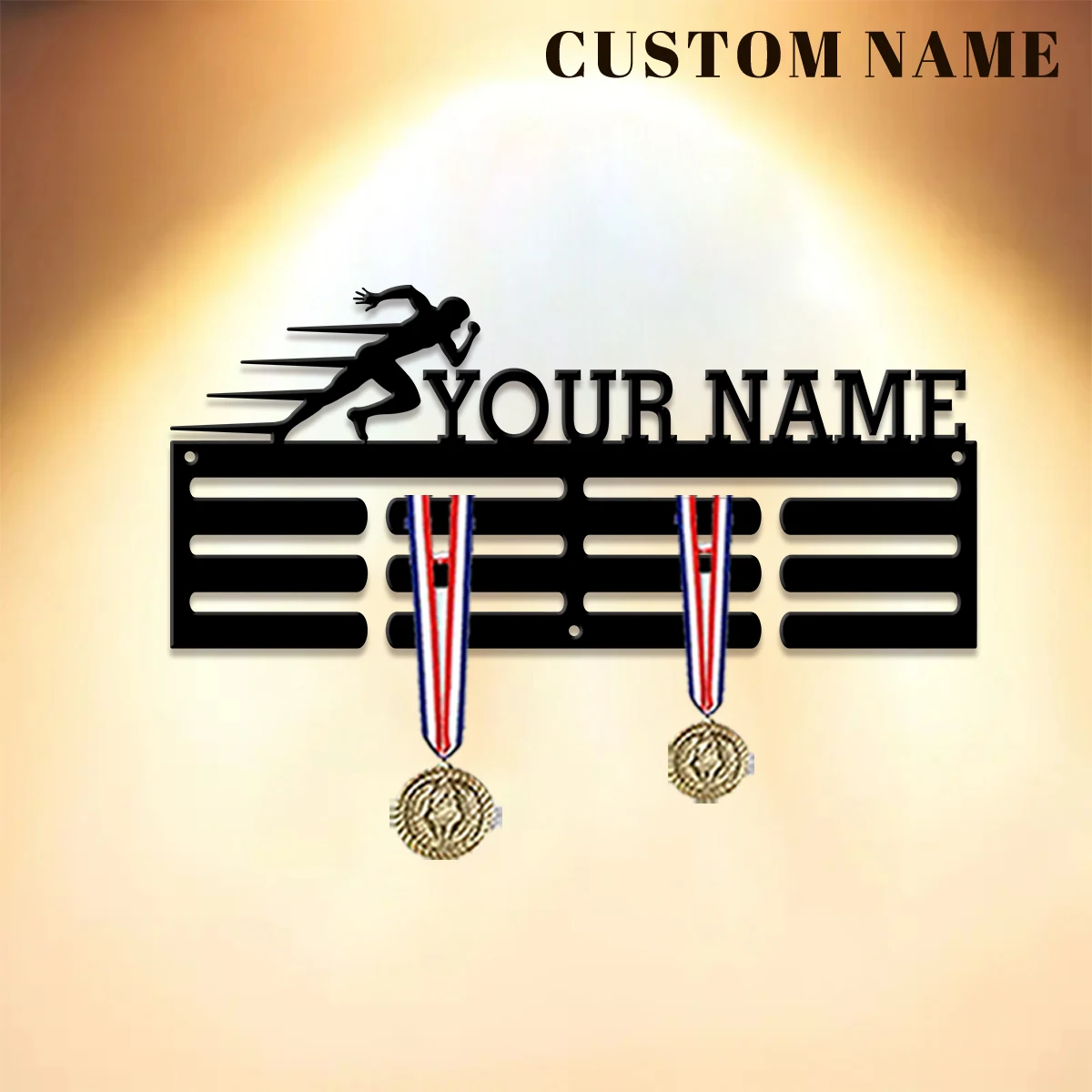 1pc Custom Racing Runners Metal Medal Holder,Sports Carnival Hang Metal Wall Art Suitable for Running Marathon Sports Record