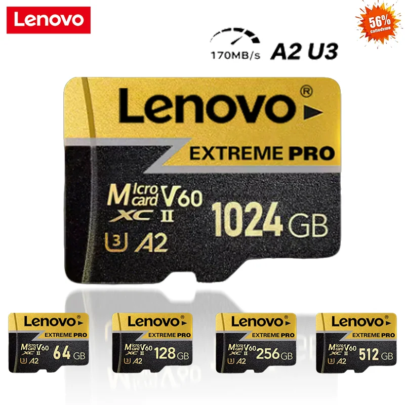 Lenovo High Endurance 1024GB SD/TF Card 128GB U3 4K Class10 Memory Flash Card 256GB 512GB for Camera Accessories Drop shipping