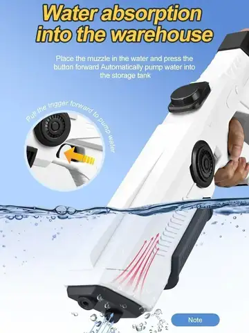 Electric Automatic Water Storage Gun Toys Portable Children Summer Beach Outdoor Fight Fantasy Spray Gun Toys Boy Kid Adult Game
