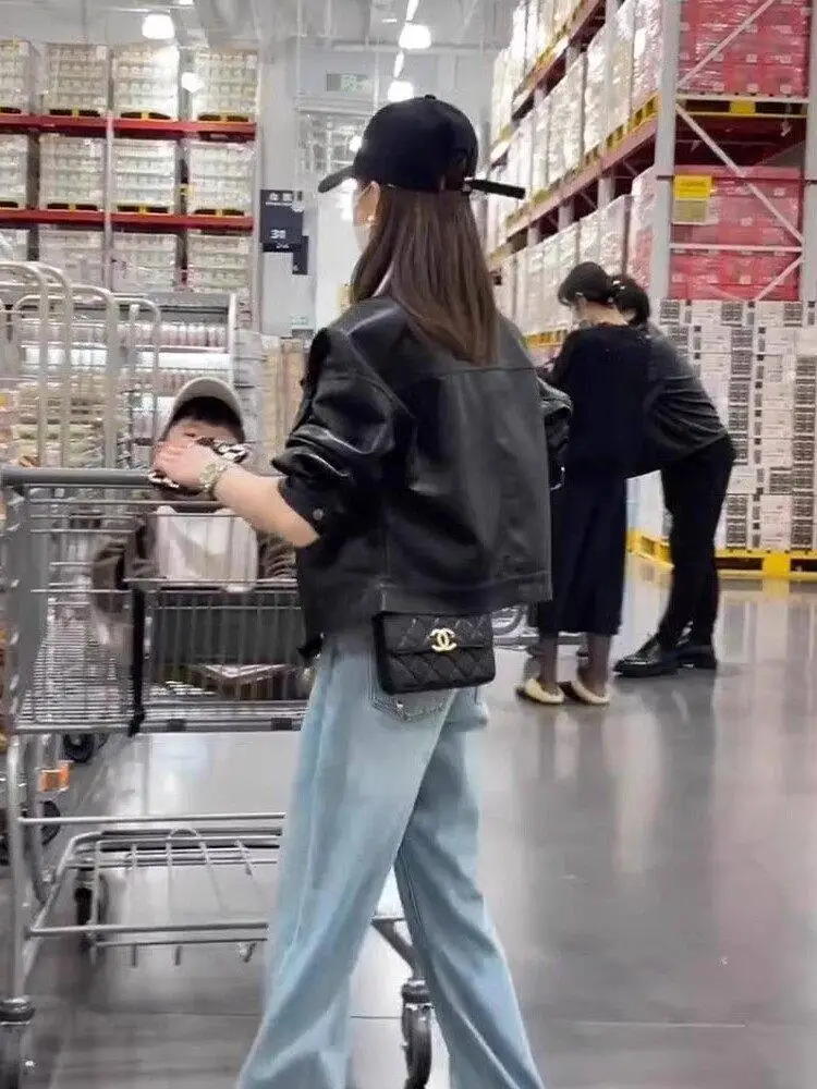 Faionable ort Leather Jaet Women's Spring Autumn New Sle Versatile Slimming Carriage Service Top Artistic Loose Fit