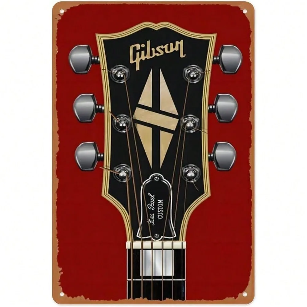 Gibson sinal de metal vintage guitarra decoração de parede les paul personalizado 8x12 Polegada retro estanho arte