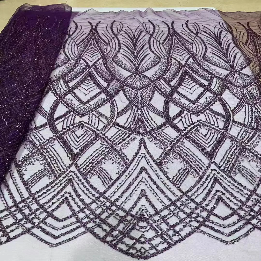 

5yard Heavy industry nail bead sequin embroidery sewing new mesh fabrics cheongsam skirt dress accessories fabric for material