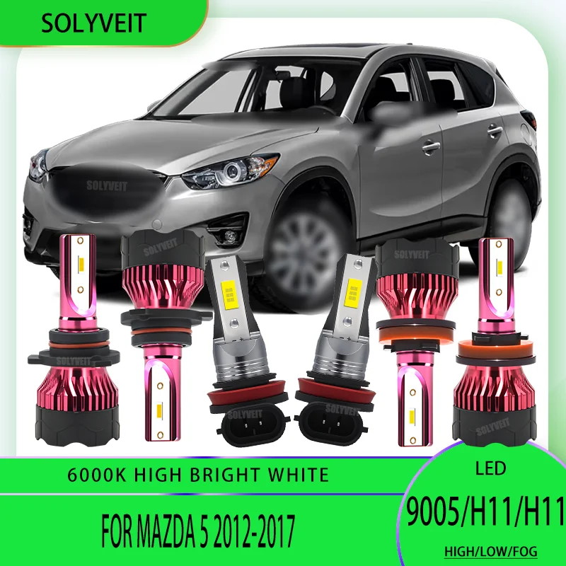 

Top Quality 6000K LED Headlights Foglamp Kit Brighter than Halogen Bulb High Bright For Mazda 5 2012 2013 2014 2015 2016 2017