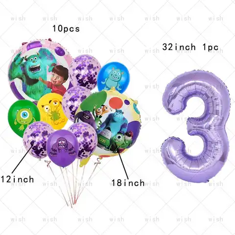 Monsters University Balloon Birthday Party Supplies Monsters Decoration Baby Shower Welcome Ballon Arch Home Decor Boy Girl Gift
