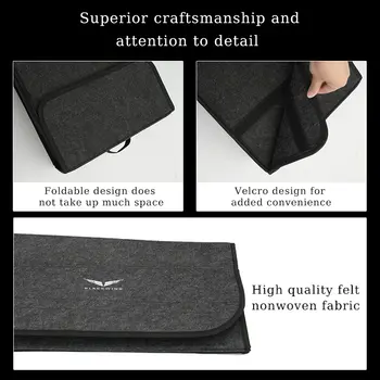 適用於凱迪拉克 BlackWing CTS ATS SRX BLS XLR XTS STS XT4 CT4 X 的毛氈汽車後備箱收納盒/儲物袋/整理工具 8 最佳銷售 凱迪拉克STS - №3