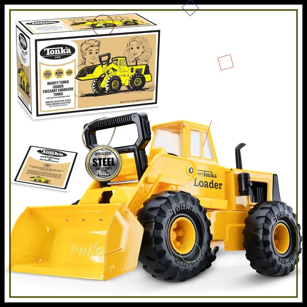 

Retro Collector's Edition Construction Toy with 2X More Steel, Metal Truck for Kids Ages 3+, Front Loader