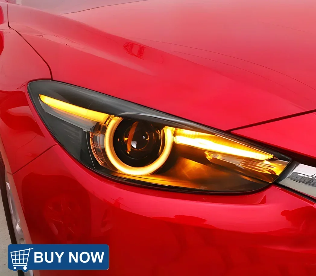 

Автоматические фары в сборе для Mazda 3 Axela 2017-2019, обновление, высокая конфигурация, светодиодный динамический бифокальный объектив проектора, автомобильные аксессуары
