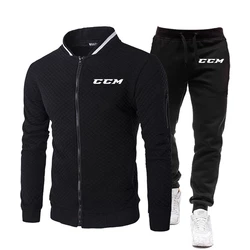 Mens Casual Tracksuits Sportswear Jackets + Pants Two Piece Sets CCM Male Fashion Jogging Suit Men Outfits Gym Clothes Fitness