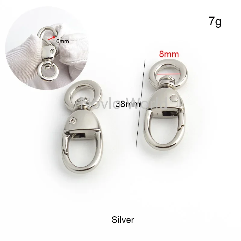 20-100pcs 3 colors 38x8mm Deep gold ring snap hook circle round carabiner hook keychain clip hook