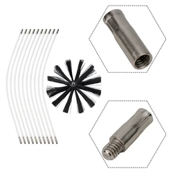 Chimney Brush 100/600mm Long Handle Flexible Rod 100mm Brush Head For Chimney Dryer Pipe Fireplace Inner Wall Roof Cleaning Tool