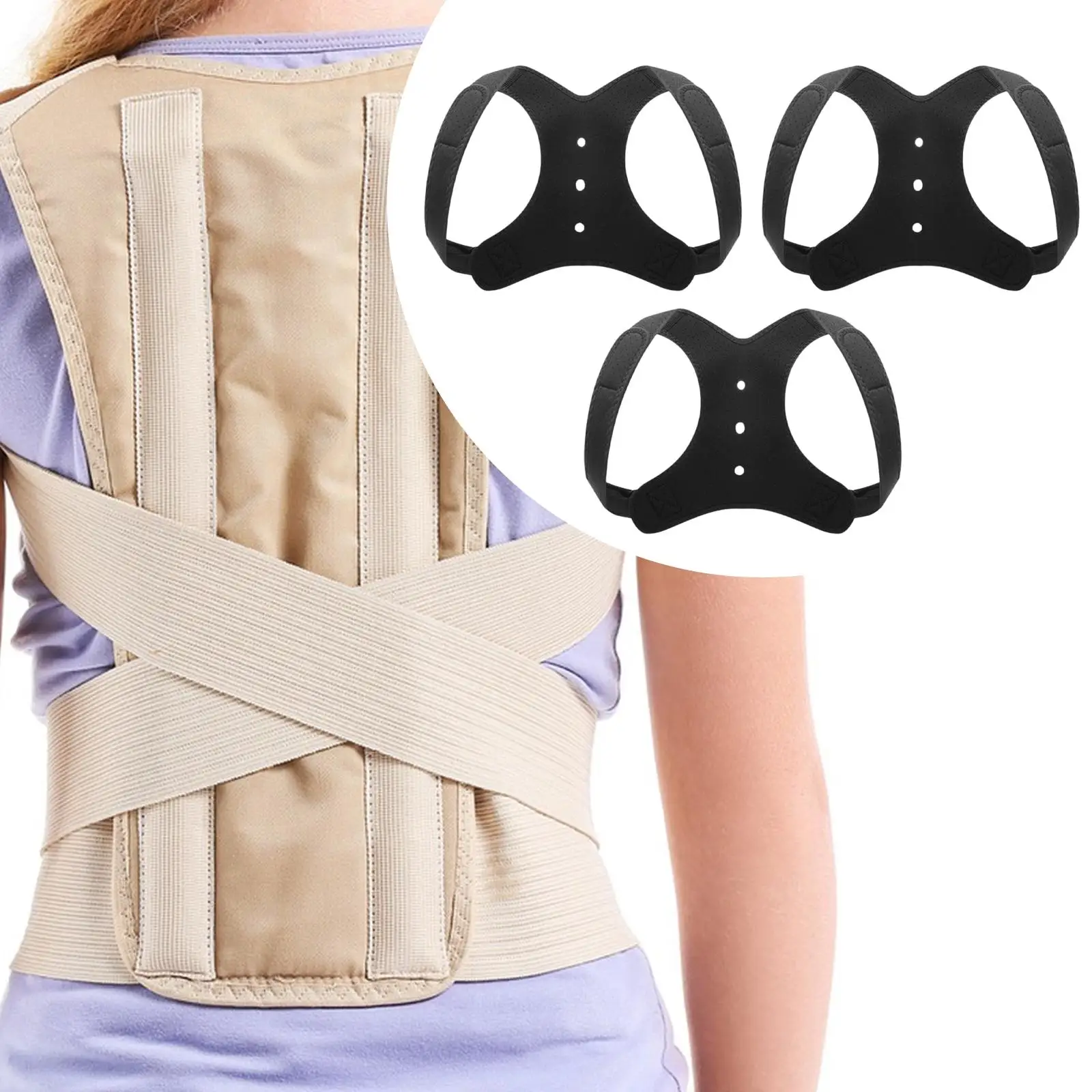

Back Posture Corrector Elastic Band Adjustable for Women Men Gift Under Clothes Back Brace Breathable Back Straightener