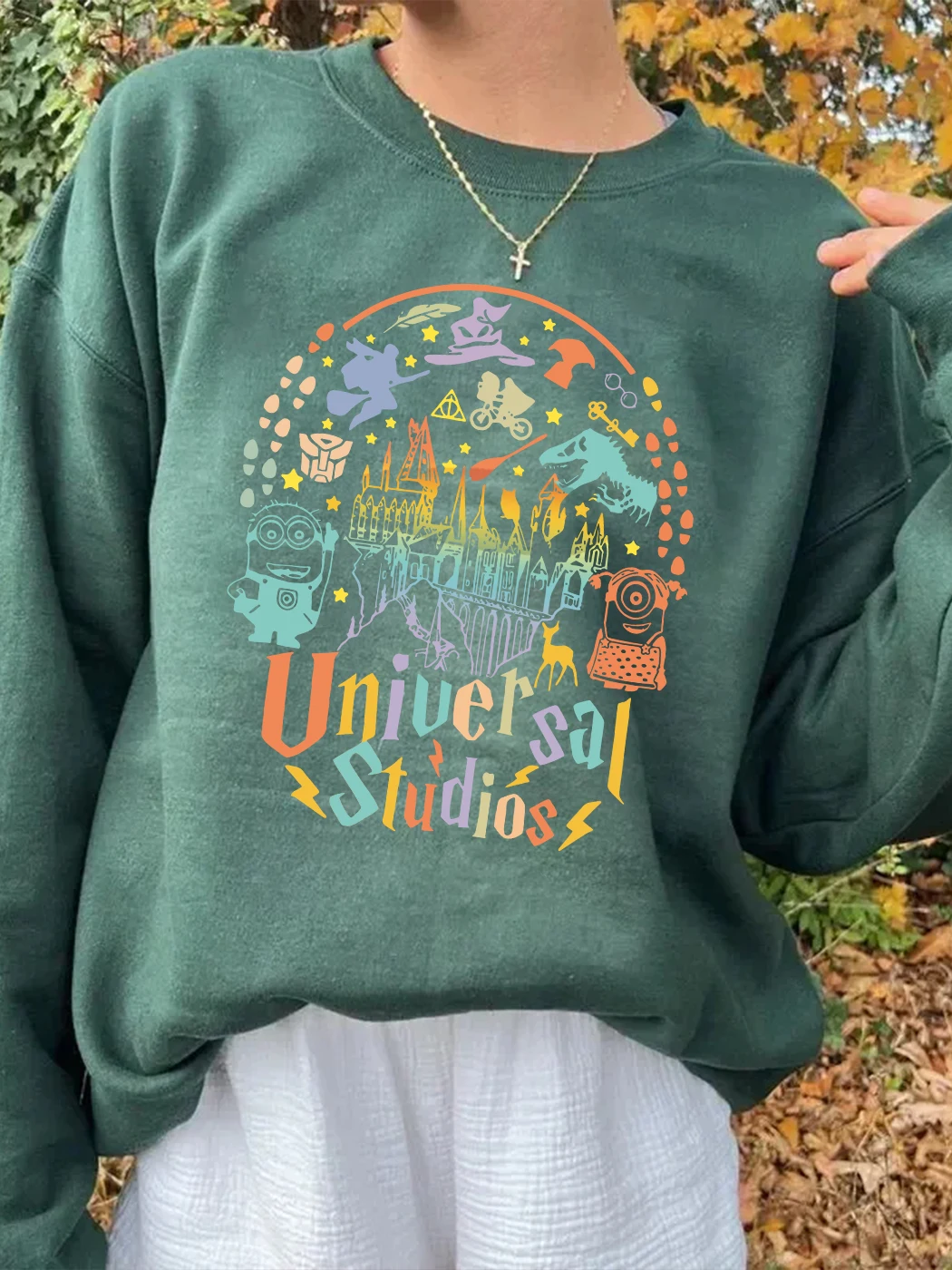 Unisex Y2K Loose Pullovers Vintage Universal Studios Vacation Sweatshirt Christmas Gift Comfort Funny Fall Sweatshirt Streetwear