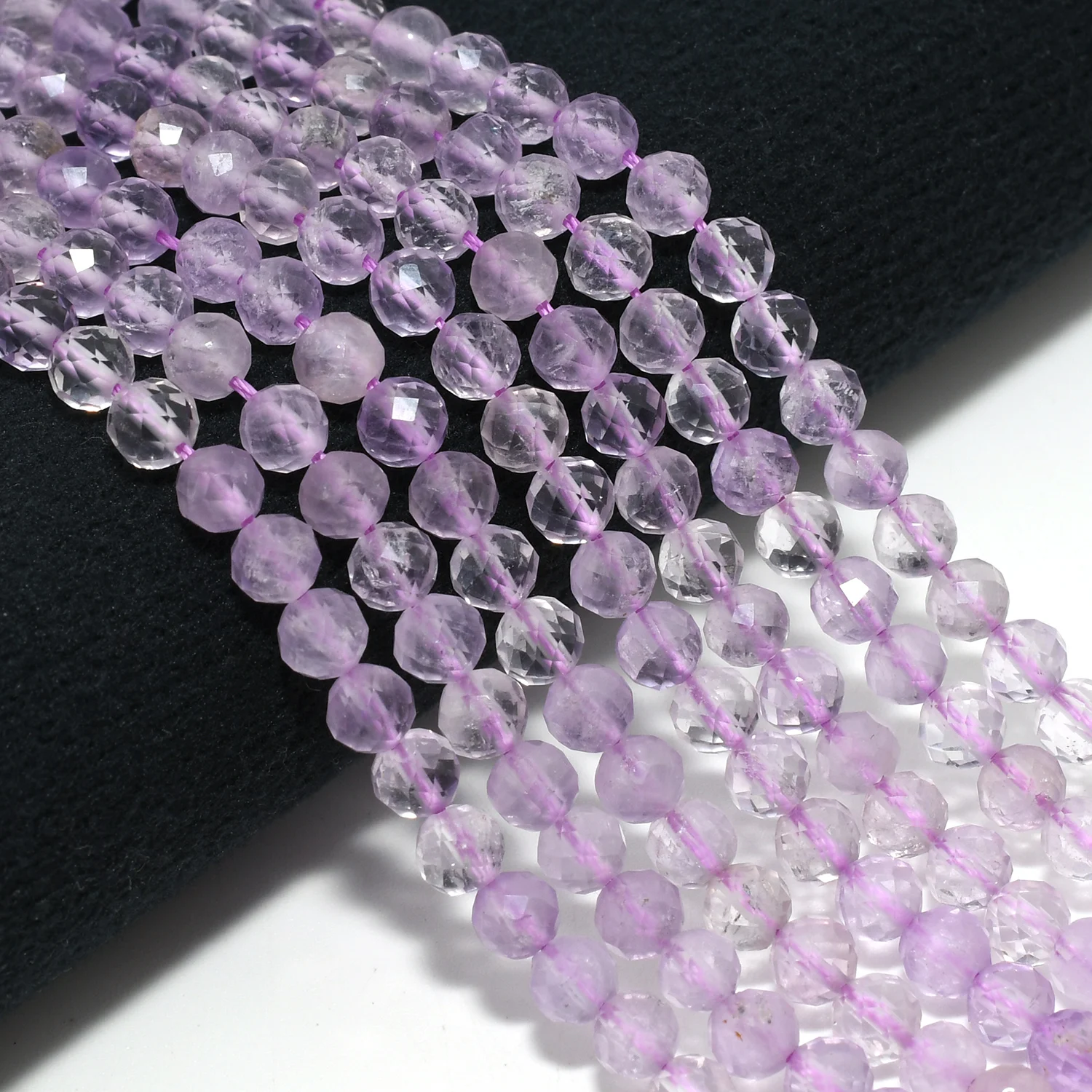 Natural Light Amethyst Faceted Round Beads 4.5mm