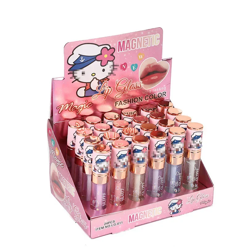 24pcs SHINY Sequins Lipgloss ชุด 6 สีหญิง Non-Sticky LIPS ลิปสติกแต่งหน้า Shimmer กันน้ํา Long Lasting