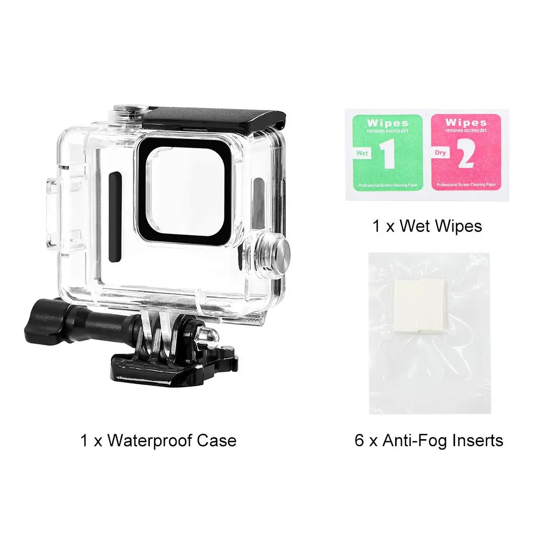 PULUZ 60 m / 196ft waterdichte behuizing beschermhoes met gesp basismontage en schroef voor GoPro HERO 4K 2024 duikkofferhoes
