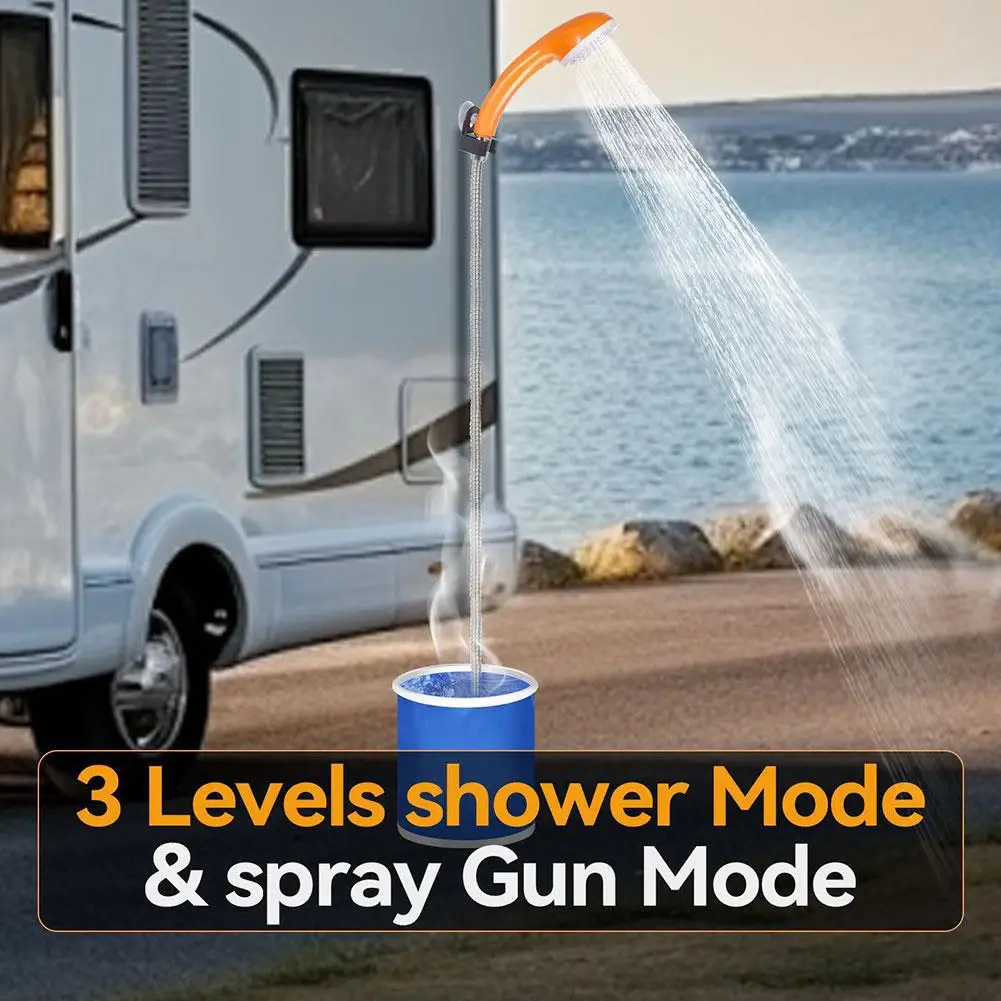 

Portable Camping Tent Shower Pump RV Outdoor Shower W/Full Adjustable Intelligent Digital Kit Display Kit Screen 2000mAh Sh T8H5