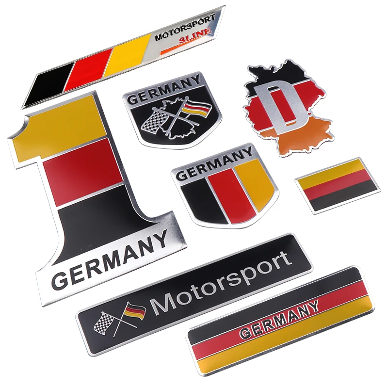 3D Aluminum Germany Flag Badge Auto Car Body Tail Trunk Decoration Stickers Motorcycle Automobile Modification Decal Accessories