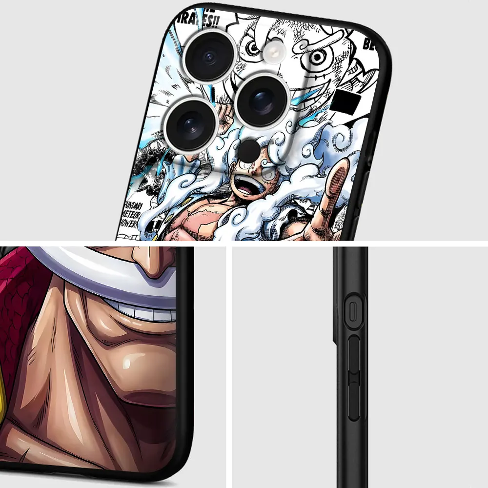 Edward Newgate Ace Comic Luffy Case for iPhone 15 17 Air 14 11 13 12 Mini 16 Pro Max XR 16e XS 7 8 6s Plus Black TPU Phone Cover