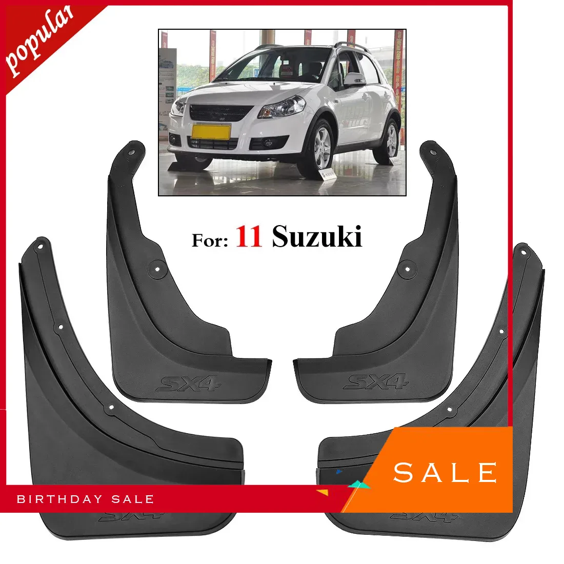 Car Mud Flaps For Suzuki SX4 2011 Hatchback & Crossover Mudflaps Splash Guards Mud Flap Mudguards 2011 Auto Set Accessories