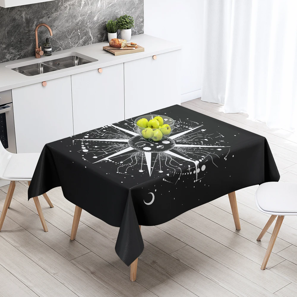 

Psychedelic Tarot Card Pattern Waterproof Printed Tablecloth Picnic Mat Rectangle Wedding Home Restaurant Decoration Cloth