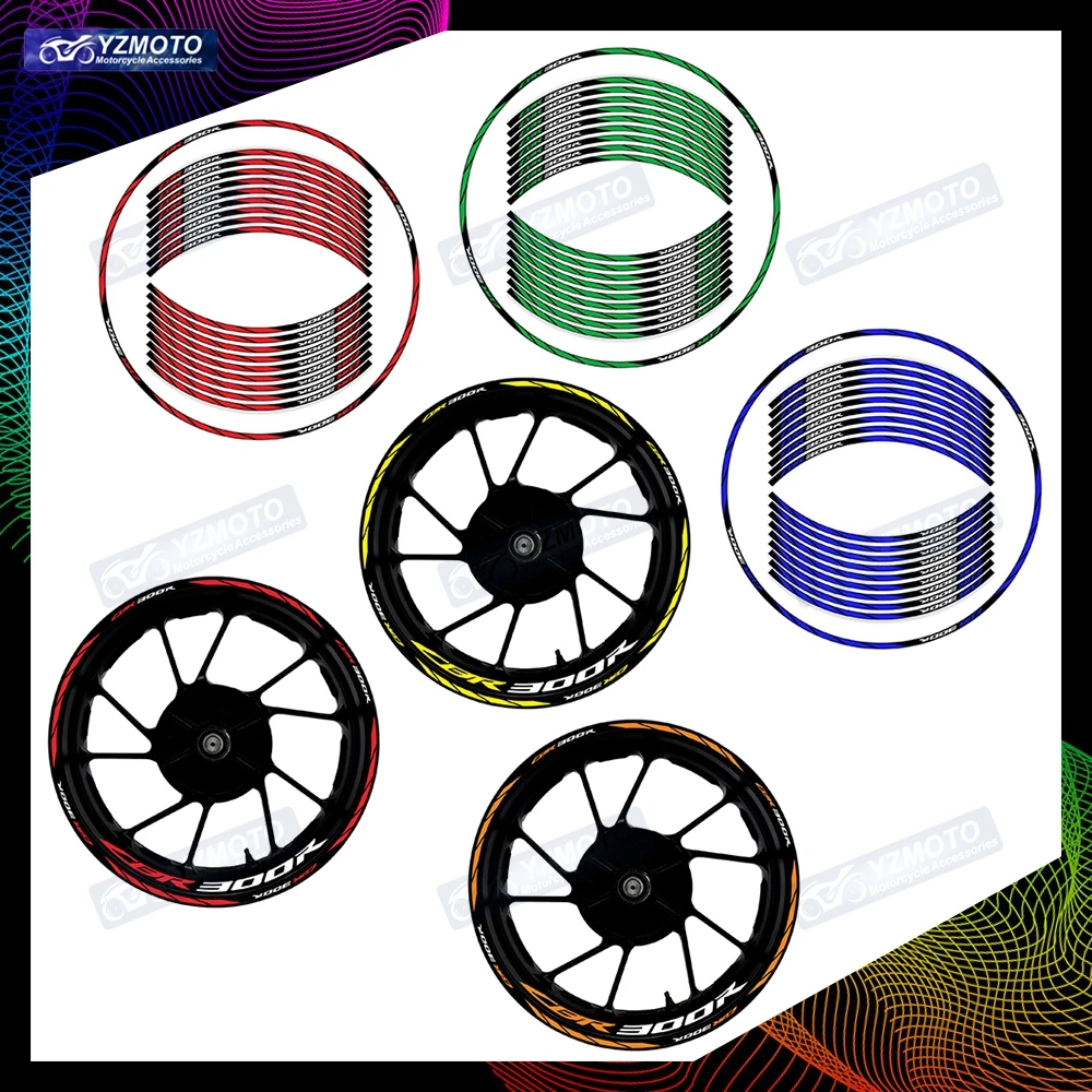 

Для Honda CBR300R CBR 300R мотоцикл 17-дюймовый декор наклейки на ступицу переднего и заднего колеса водостойкая светоотражающая наклейка на обод