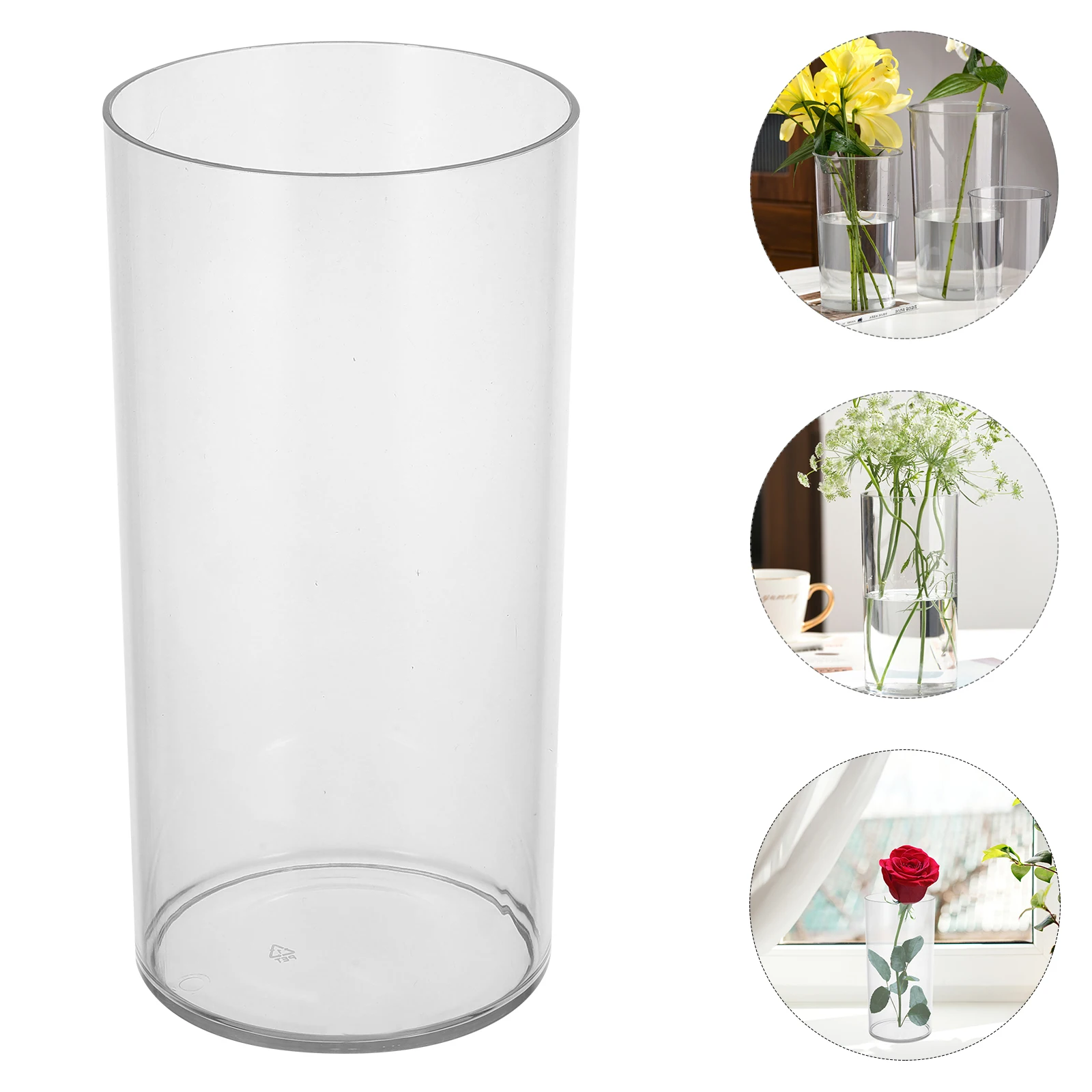 

2Pcs Round Cylinder Flower Vase Decorative Vase for Home Bedroom Table Centerpiece Flower Arrangement
