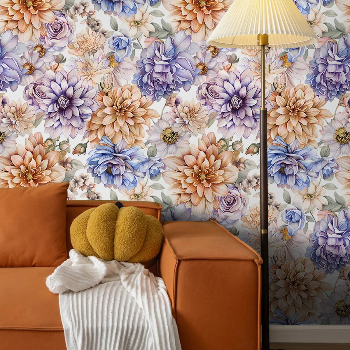 Home Peel and Stick Peony Wallpaper Vintage Floral Self Adhesive Furniture Cabinet Stickers Waterproof Bedroom Decoration