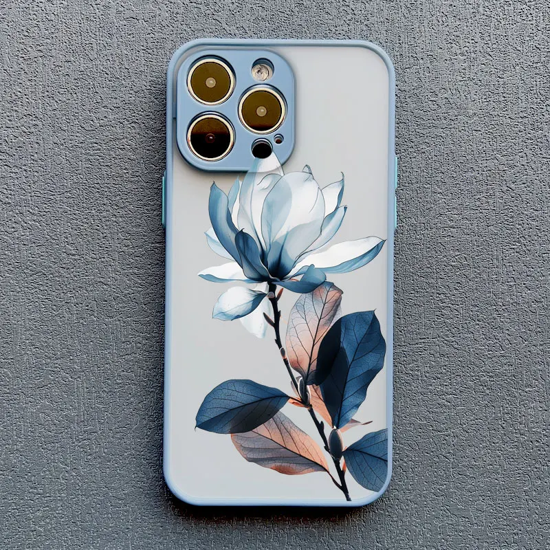 Tinte Waschen Malerei Blume Telefon Fall für iPhone 17 16 14 13 12 11 Pro Max X XS XR 16 15 14 Plus 12 13 Mini Stoßfest Zurück Abdeckung – Detail 5