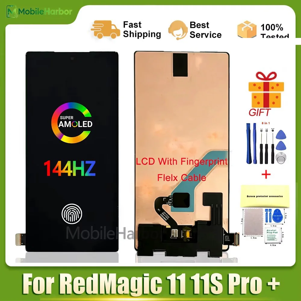 OEM for ZTE nubia RedMagic 11 Pro 11S Pro Red Magic 11S Pro+ LCD Display 144Hz AMOLED Touch Screen Digitizer Assembly Tested