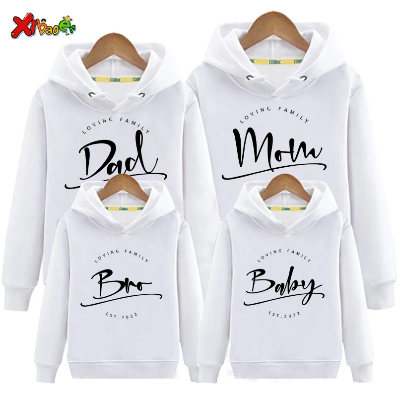 Matching Outfits for The Family Sweatshirt Party Shirt Boy Hoodie Outfit Custom Name Baby Mom Dad Grandma Grandpa Brother Sister