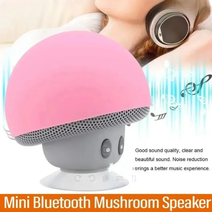 Mini Mushroom Bluetooth Speaker - Creative Mini Suction Cup Portable Smart Speaker for Phones - Cross-border Cartoon Gift