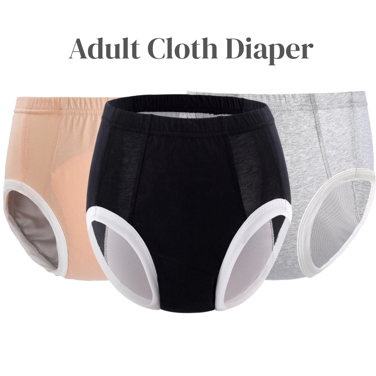 Тканевые подгузники для взрослых, брюки, моющиеся подгузники для взрослых