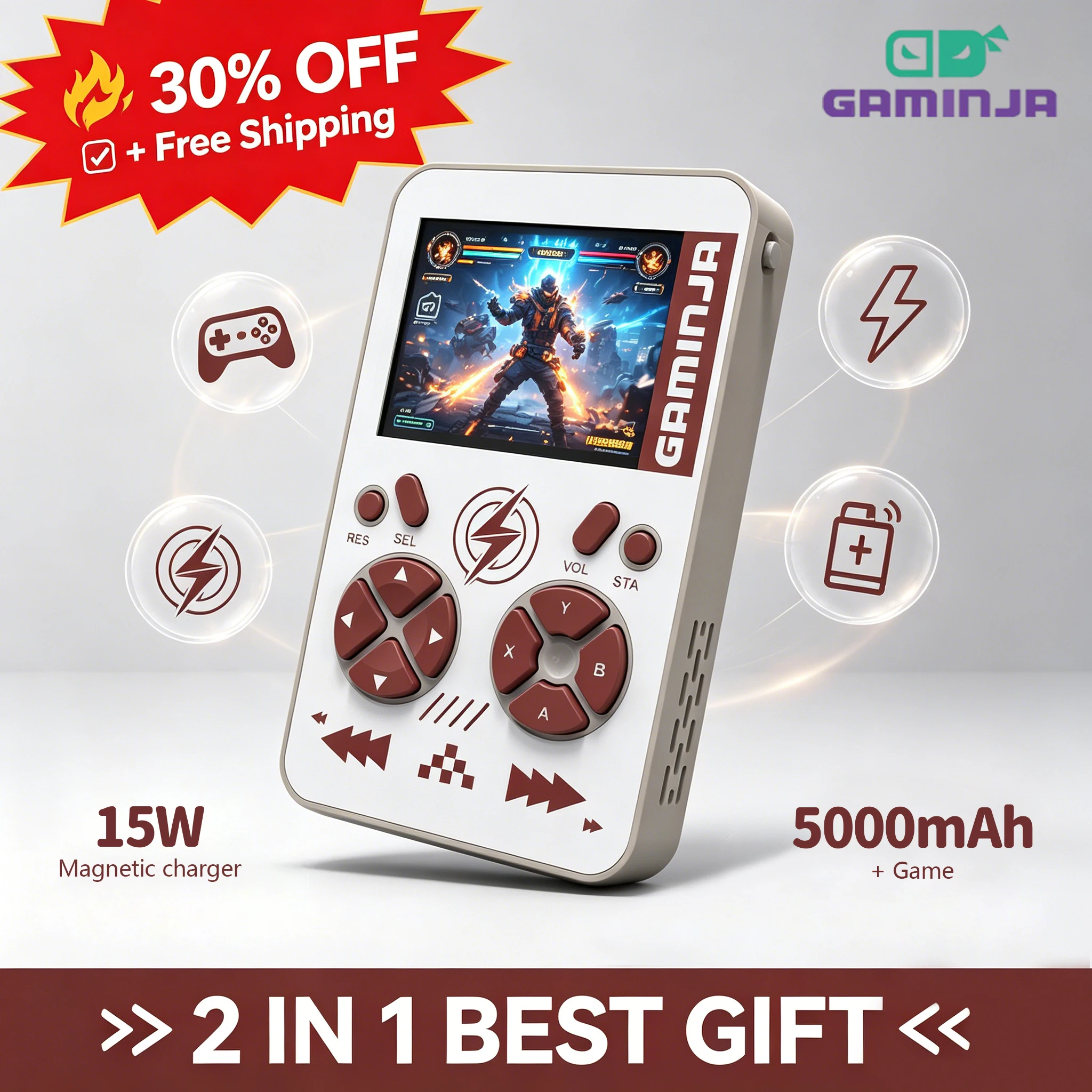 Gaming Console Power Bank - GAMINJA Retro Gaming Console Power Bank