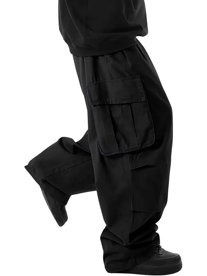 Amerikanischer Hip-Hop-Streetwear-Stil: Trendige Weite Jogginghose für Männer und Frauen, Leichte Cargo-Hose mit Mehreren Taschen, Lässige Hose – Detail 8