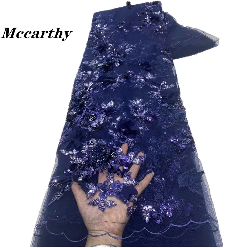 

Mccarthy 2024 New Mesh Flower 3D Colorful Bead Sequin Tube Embroidery Fabric Wedding Dress Women's Dress Fabric XZ75AD-13