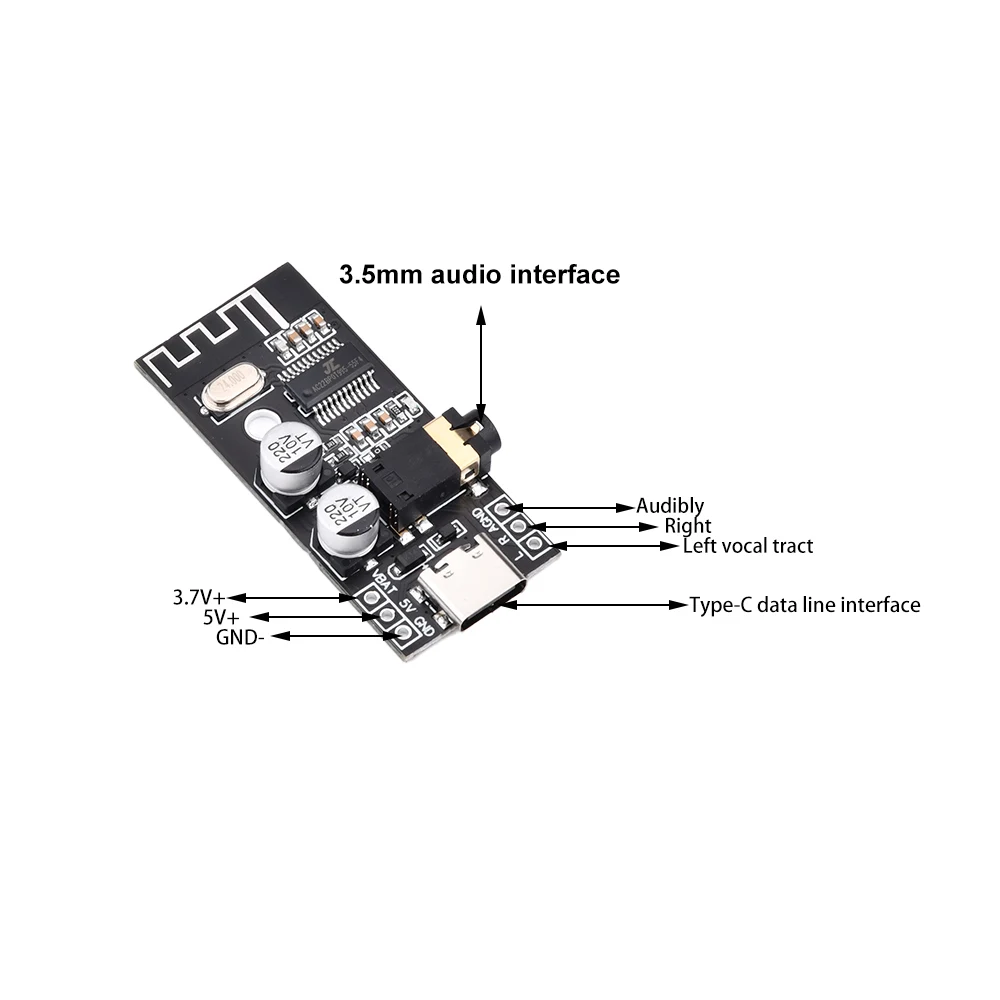 MH-MX28 wireless Bluetooth audio module Type-C interface mp3 Lossless decoder Audio Receiver Board Wireless Stereo Sound Module