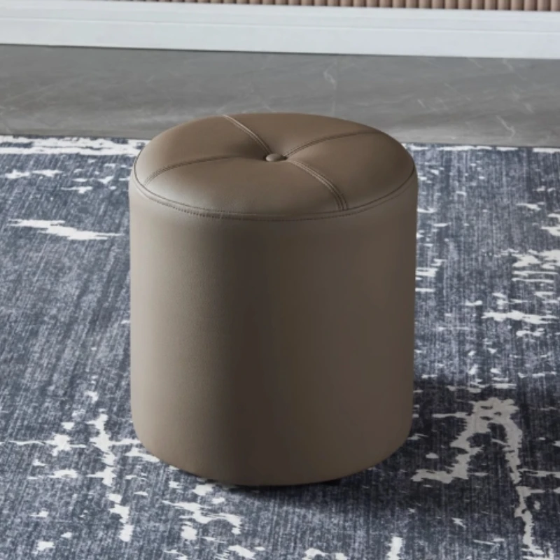 

Nordic Living Room Small Footrest Round Stool Bedroom Makeup Vanity Chair Height 45cm Diameter 35cm Round Home Furniture