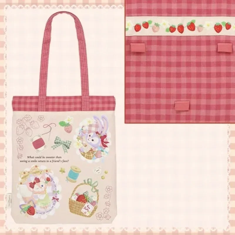 Japanese Valentine's Day Strawberry Series Lina Belle/StellaLou Dongdi Tote Bag Shoulder Portable Large Capacity Canvas Bag