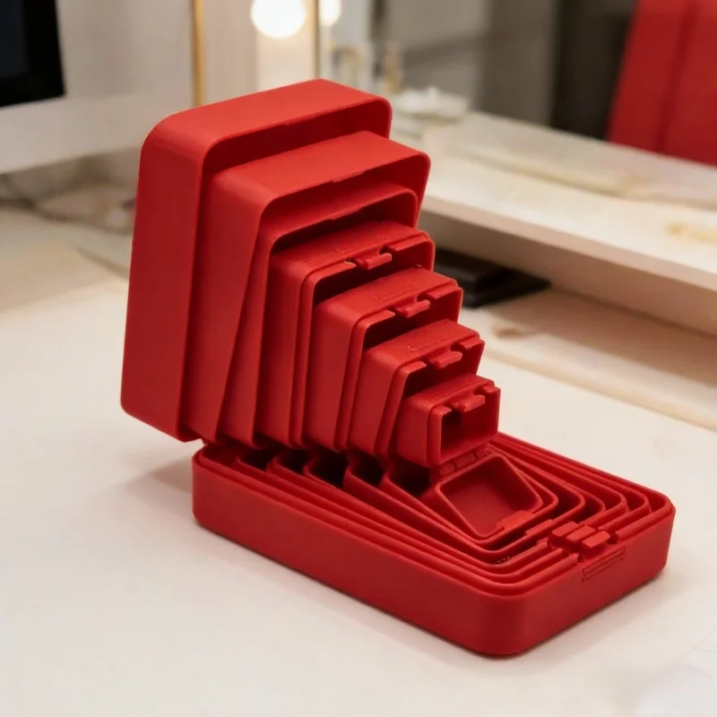 7-piece set doll-style storage boxes, with doll-style stacking and lids, suitable for SD cards, jewelry, and storage boxes. - view 4