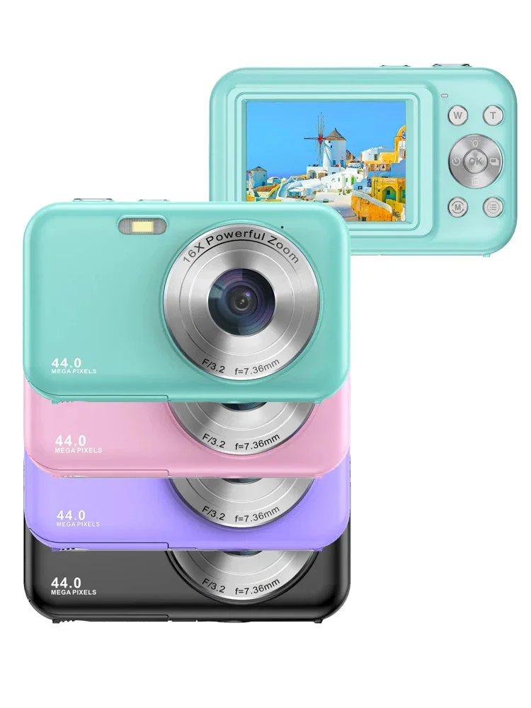 

Mini Digital Camera Children Camera for High Pixel with 16x Zoom Compact Cameras 1080P 44MP Cameras Photography for Beginners