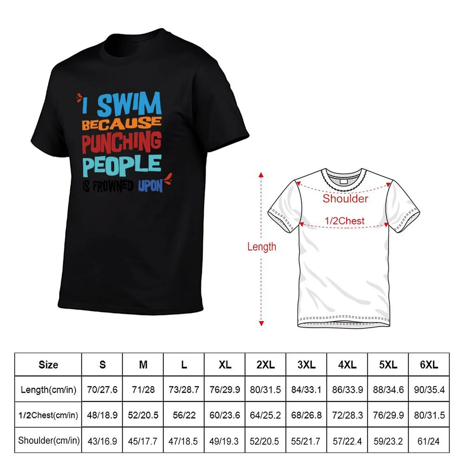 I swim because punching people is frowned upon T-Shirt Lightweight Cooling Short Sleeve Tee