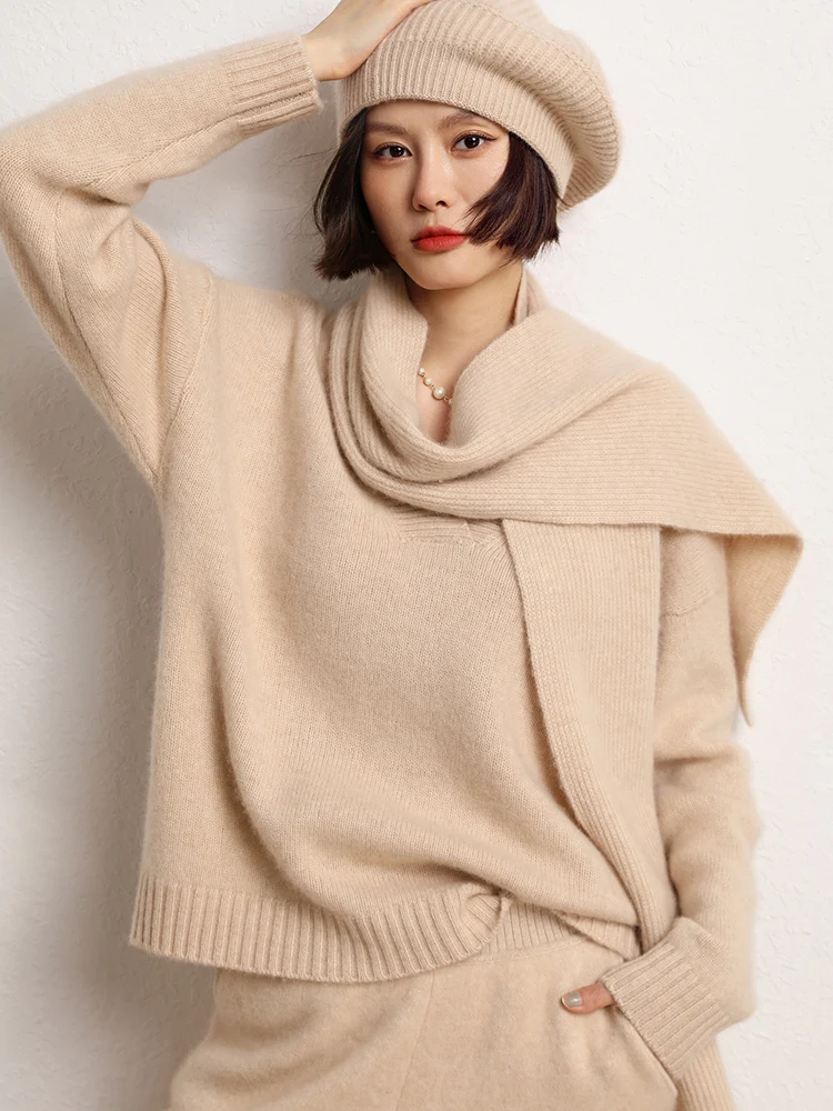2025年ラグジュアリーレディース100%カシミヤスカーフベーシックシンプルスタイルスカーフ秋冬ソフトウォームカシミヤニットオフィスレディファッション トップス