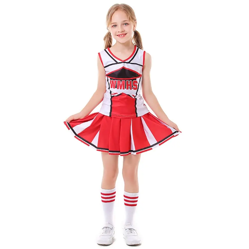 Disfraces de animadora para niñas, uniforme de animadora con pompones, disfraces de animadora para niños, disfraces de Halloween