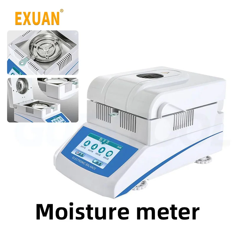 

Moisture Tester For Rapid Analysis 50g 100g/0.005 Automatic Detection Of Tea Wood Grain Moisture Content tester And Touch Screen