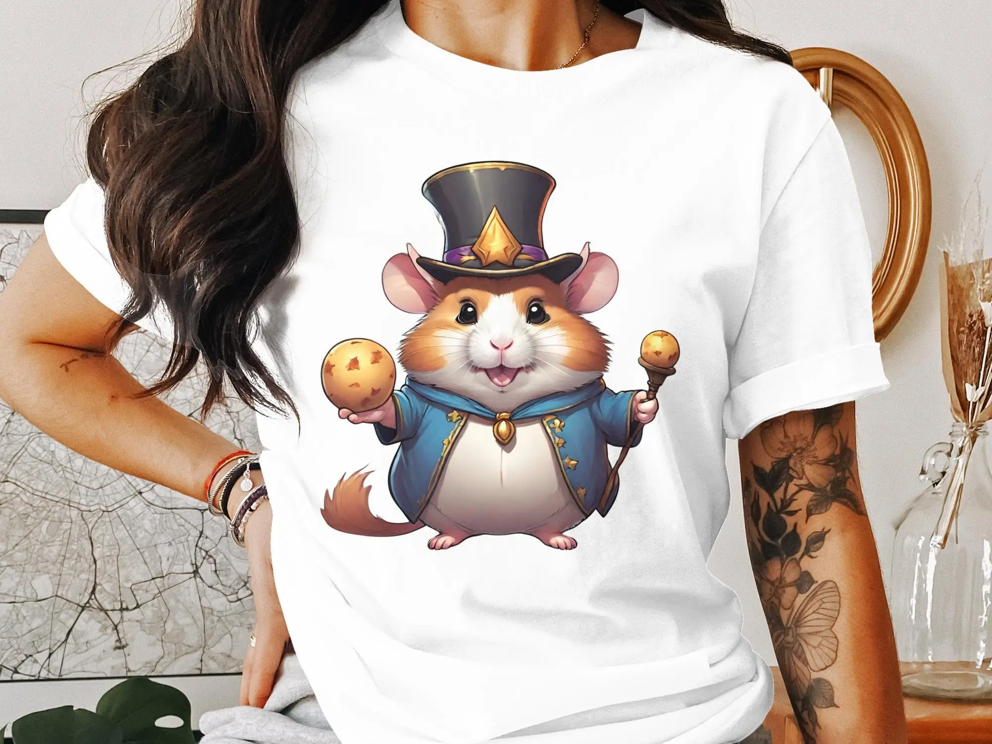 Funny Magician Hamster Magic Illusionist Kids T Shirt Farmer Birthday Holiday