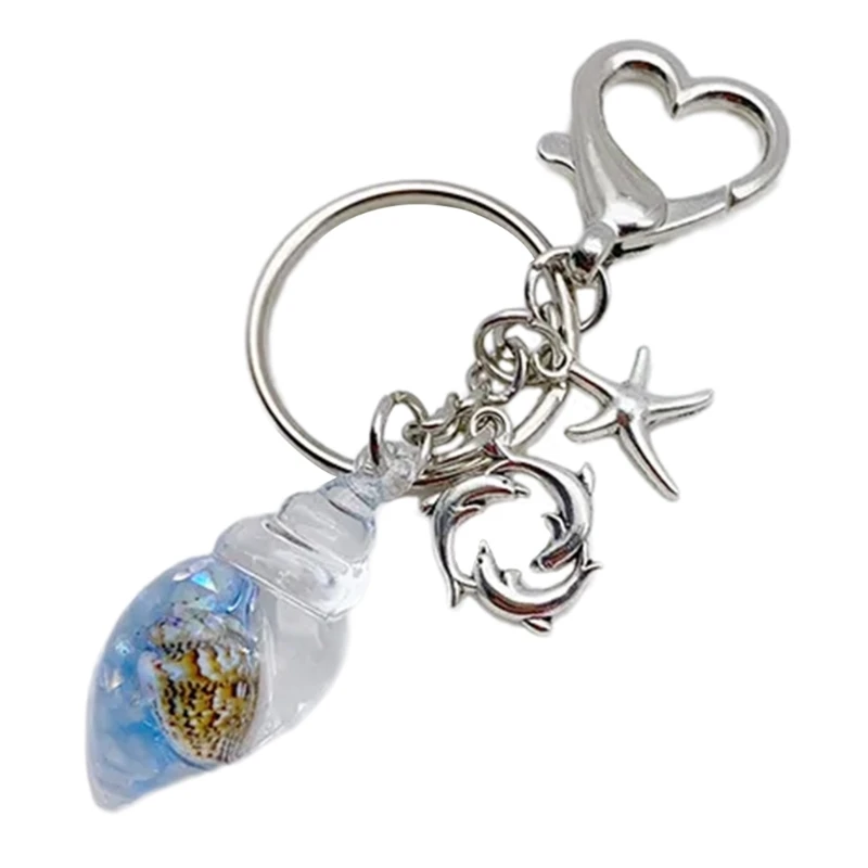 Elegant Conch Keychain Bag Purse Keychain Ocean Themed Backpack Decoration Stylish Bag Pendant for Fashionable Outfits image 5