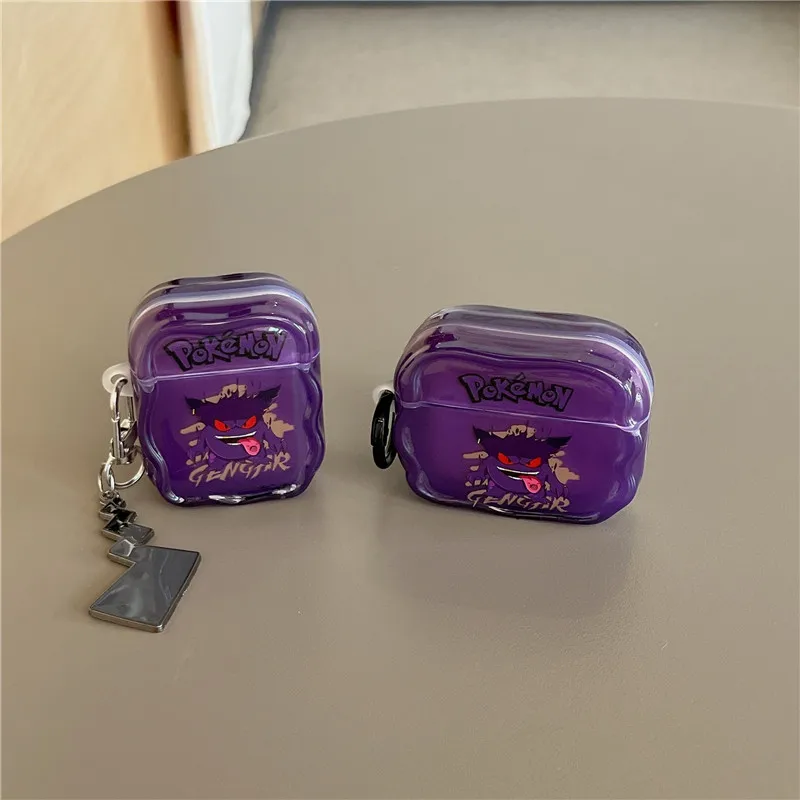 Anime Gengar Earphone Case for Airpods 1 2 3 Pro Pro2 4 Wireless Bluetooth headset Headphone Lightning Tail pendant Cover