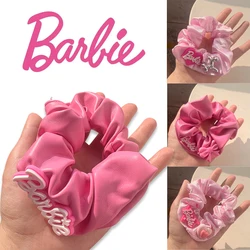 Barbie Sweet Girls Elastic Hair Bands Ponytail Holder Headband Fashion Women Satin Silk Rubber Bands Hair Loop Hair Accessories