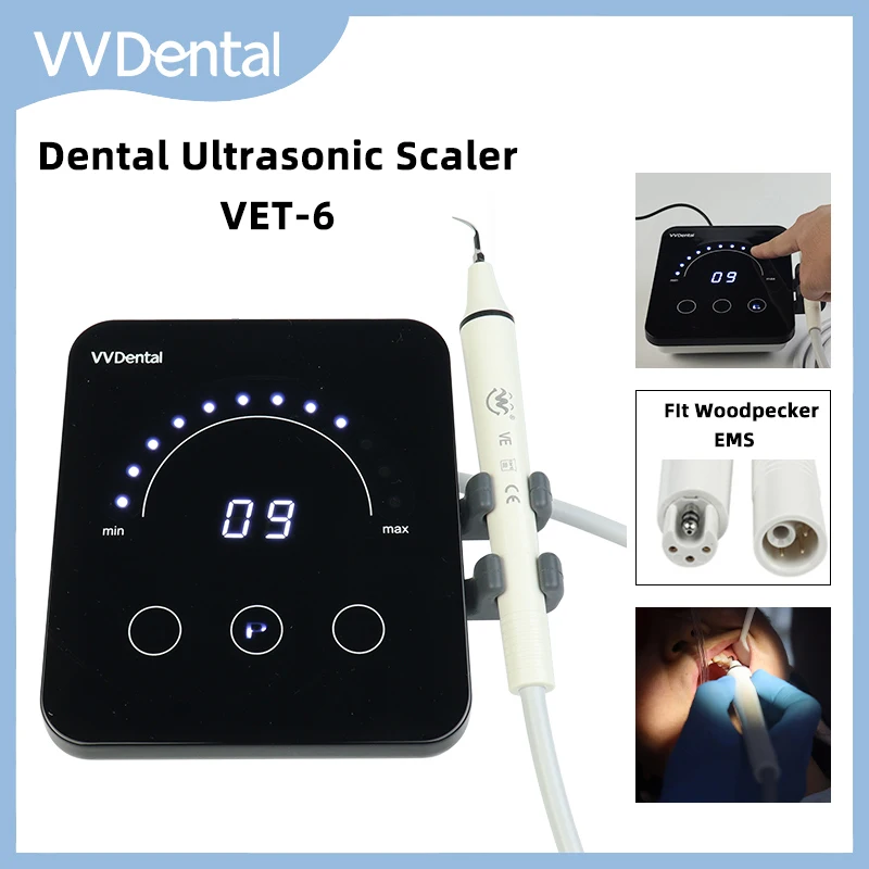 

VVDental Ultrasonic Scaler Machine With 5 Tips Remove Tooth Calculus Smoke Stains Oral Care Teeth Cleaning Equipment For Dentist