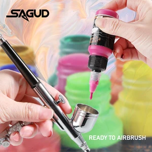 Mực mờ acrylic sagud airbrush, giày sở thích và mô hình da, dễ làm sạch, dựa trên nước, 32 màu, 100ml mỗi chai 8 Giày da bán hàng chính - 5